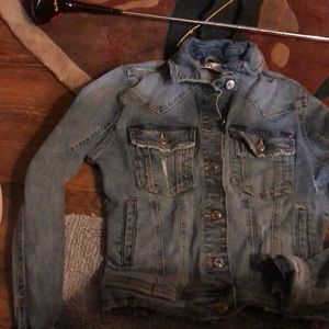 Zara Basic Distressed Denim Jacket XSmall Zara jean jacket